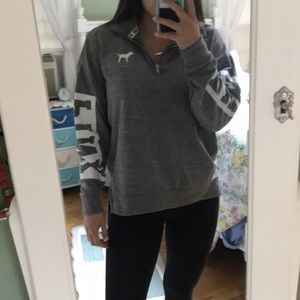 NWOT victoria secret pink grey half zip